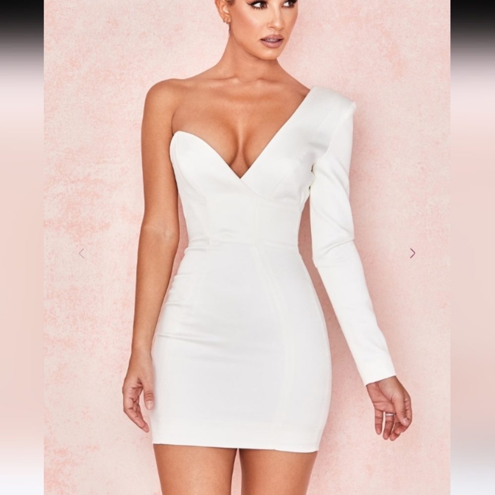 House Of CB London White Mini Dress Size L+